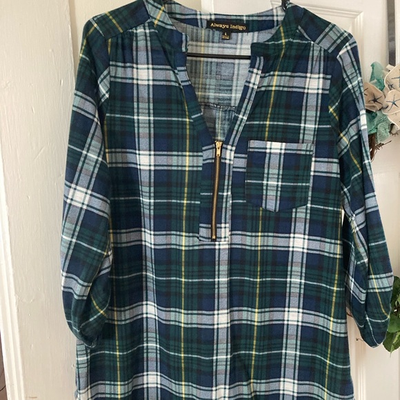 Always Indigo Plaid Shirt - Picture 9 of 11
